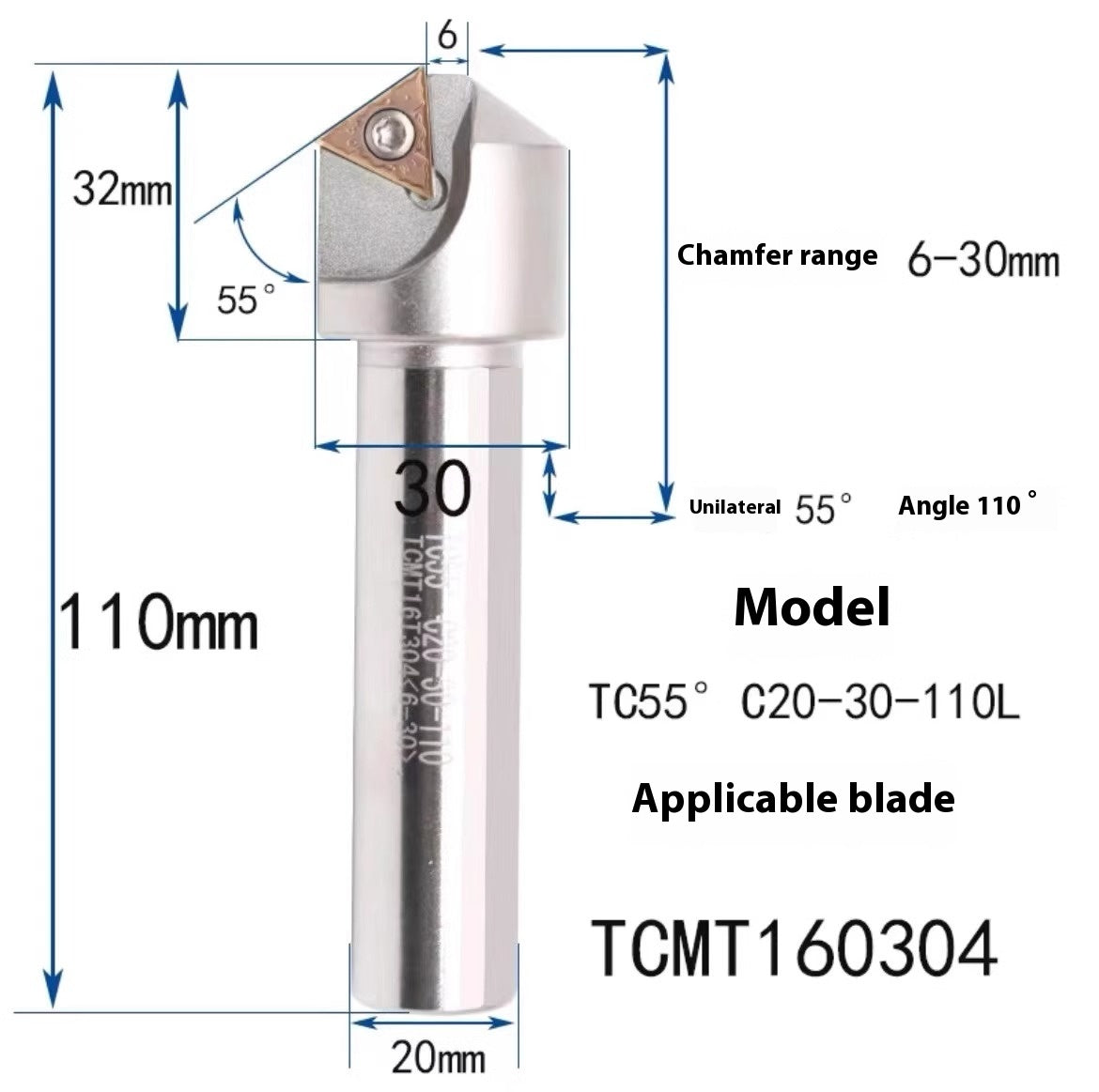 1144-Shedding type fixed-point chamfering cutter 30 degree 45 degree 60 degree chamfering cutter bar SSK/SSP/TCM/SSY/SSO/SSH Shandong Denso Pricision Tools Co.,Ltd.
